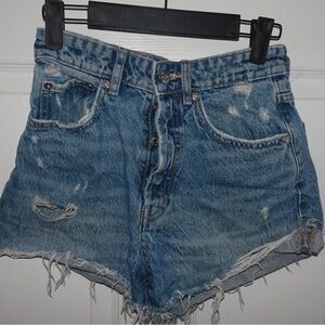 Zara distressed jean shorts